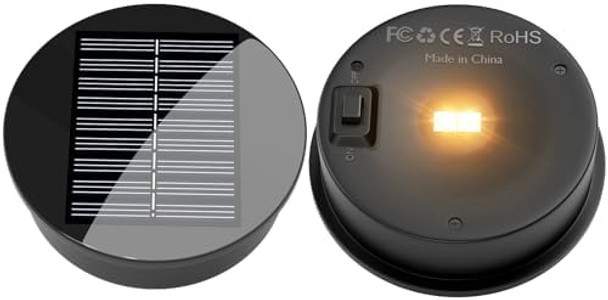 Solar Lantern Replacement Top: 2 Pack Round Led Light Lid – Top Size 3.15 Inch & Bottom Size 2.83 Inch – Suitable For Nfever Hollow Out Retro Metal Solar Lanterns Series Warm & Cool White