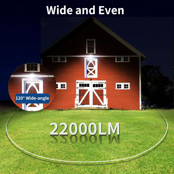 Olafus 170W Led Barn Light Dusk To Dawn Outdoor Lighting With Photocell 22000Lm Brightness Area Street Outdoor Lights Fixture Ip65 Waterproof 6500K Daylight Exterior Security Flood Lights