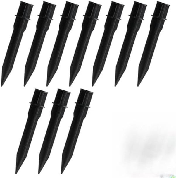 10Pc Solar Light Stakes Replacement Set 0.75" X 5.12" Abs Plastic Ground Spikes Compatible With Outdoor Solar Pathway Lights Landscape Lighting Accessories