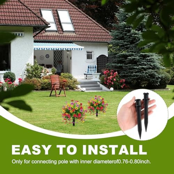 10Pc Solar Light Stakes Replacement Set 0.75" X 5.12" Abs Plastic Ground Spikes Compatible With Outdoor Solar Pathway Lights Landscape Lighting Accessories