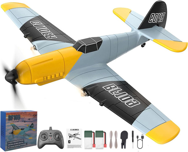 Rc Plane Toy Drones 3 Channel Bf-109 Airplane2.4Ghz 6-Axis Gyro Stabilizer Rtf Glider Aircraft Plane Or Beginners Adults Kids With Xpilot Stabilization System Fighter