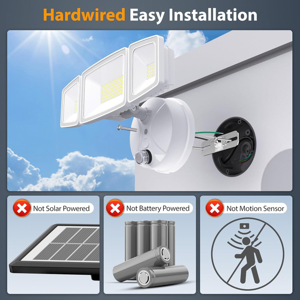 Onforu 60W Led Dusk To Dawn Outdoor Lighting 2 Packs 6000Lm Exterior Flood Lights Ip65 Waterproof Outdoor 3 Adjustable Heads Photocell Lights Fixture 6500K Daylight White Floodlights