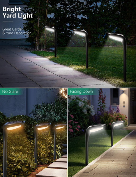 Solar Pathway Lights Outdoor 4 Pack - 150 Lm High Bright Solar Lights Outdoor Waterproof Ip65 Warm/Cool 2 Color Modes Landscape Path Light For Walkway Driveway Garden Yard Patio