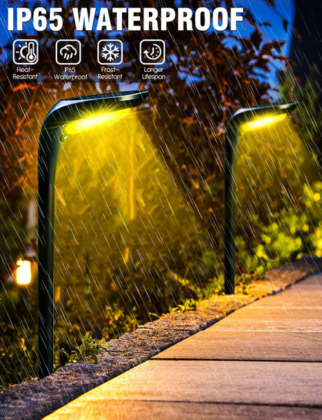 Solar Pathway Lights Outdoor 4 Pack - 150 Lm High Bright Solar Lights Outdoor Waterproof Ip65 Warm/Cool 2 Color Modes Landscape Path Light For Walkway Driveway Garden Yard Patio
