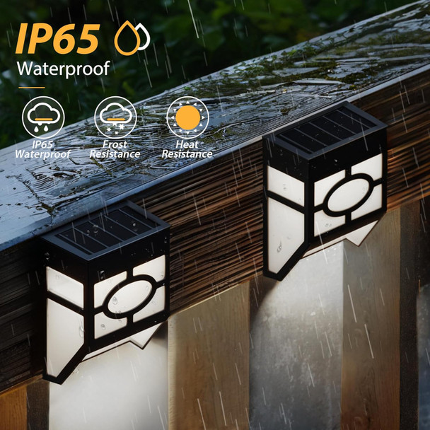 Otdair Solar Lights Outdoor Waterproof 2 Modes Decorative Led Solar Fence Lights Deck Light For Fence Deck Patio Yard Pathway Front Door Warm White/Multicolour Changing 8 Pack