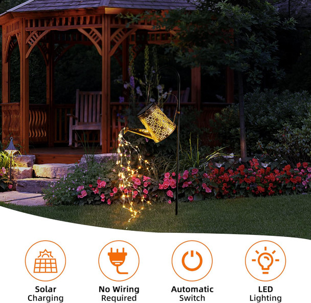 Otdair Solar Watering Can With Lights Outdoor Garden Decor Waterproof Solar Garden Lights For Outdoor Pathway Yard Lawn Patio Party Decorations s For Mom Grandma Birthday