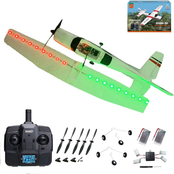 F949 Rc Plane 3Ch 2.4Ghz Remote Control Airplane Epp 3D6G Rtf Rc Airplane For Beginners Easy To Fly Rc Glider With 2 Batteries Propellers Landing Gear (2Bsl)