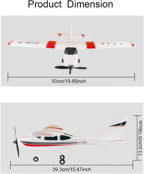 F949 Rc Plane 3Ch 2.4Ghz Remote Control Airplane Epp 3D6G Rtf Rc Airplane For Beginners Easy To Fly Rc Glider With 2 Batteries Propellers Landing Gear (2Bsl)
