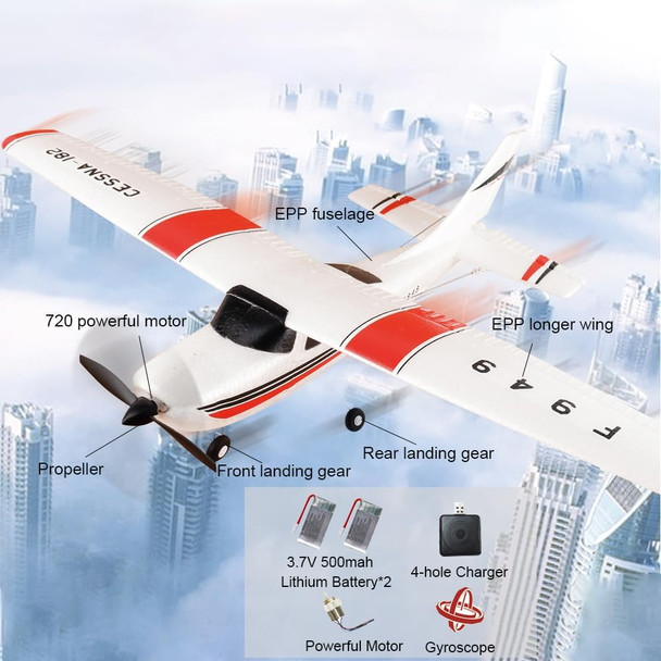 F949 Rc Plane 3Ch 2.4Ghz Remote Control Airplane Epp 3D6G Rtf Rc Airplane For Beginners Easy To Fly Rc Glider With 2 Batteries Propellers Landing Gear (2Bsl)