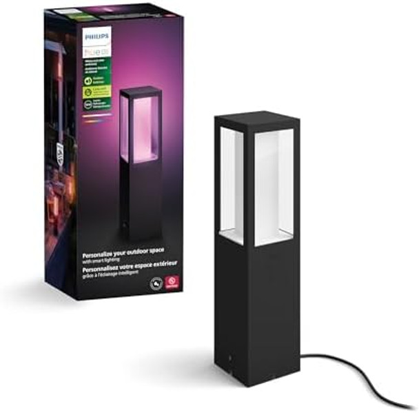 Philips Hue Impress Outdoor Pedestal Light (Low-Volt) (400 X 100†Mm) White & Color Light Voice Control With Alexa Apple Home & Google Assistant Bridge Required