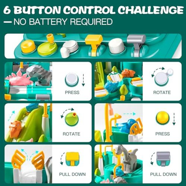 Toys For 3 Year Old Boy - Car Adventure Playset - Race Track Vehicle Toy Set For Boy Girls Puzzle Rail Car Race Tracks For Kids Ages 3-5 Dinosaur Rescue Playset Preschool Educational Toys