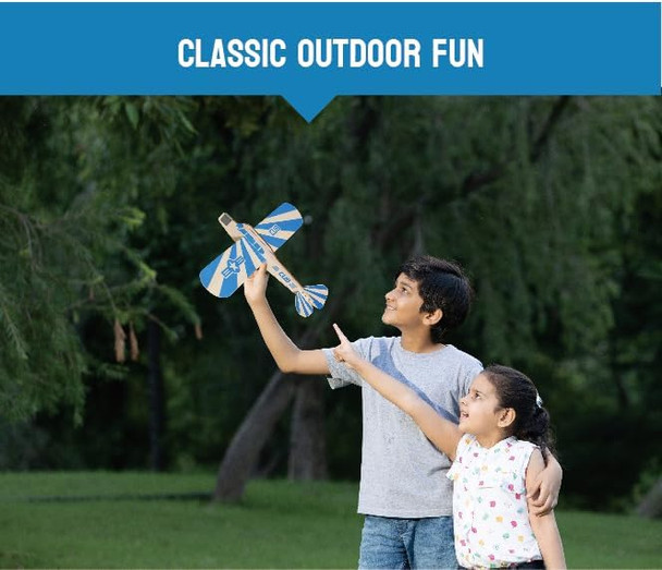 Balsa Wood Airplane Kit - 4 Pack Model Gliders & Rubber Band Powered Planes Outdoor Toy Set For Kids Stem Learning Airplanes Easy Assembly No Glue Needed
