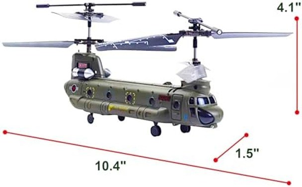 Poco Divo Chinook Ch-47 Rc Helicopter S026G Us Army Cargo Transport Military Tandem-Rotor Aircraft Model Infrared 3Ch Remote Control Gyro Flight Kids Play Fly Boys Toy Plane Adult