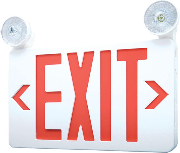 Rp Lighting 12-Inch Standard Led Green Exit Emergency Combo Light White Rp Lighting 12-Inch Standard Led Green Exit Emergency Combo Light White