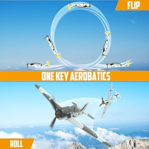 Rc Planes For Adults 4-Ch Fw190 Fighter Rtf Rc Airplane Xpilot Stabilization System With 3 Flight Modes One-Key Aerobatics Function Suitable For Outdoors And s