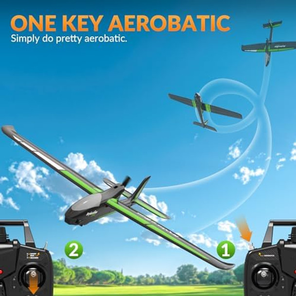 Rc Plane Ranger600 Stunt 4 Channel Glider Remote Control Airplane Ready To Fly 2.4Ghz Rc Airplane With Xpilot Stabilization System & One Key Aerobatic For BeginnersAdultsKids