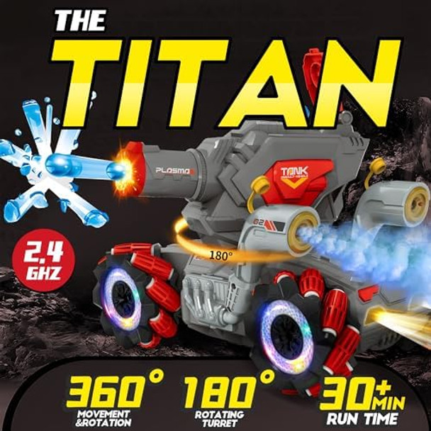 Rocket Launcher Model Rocket Kits & Rc Tank Ultra-High Flying Rocket And Remote Control 4Wd Battle Stunt Car Kids Outdoor Toys Indoor & Outdoor Backyard Play Great Toy For Boys & Girls