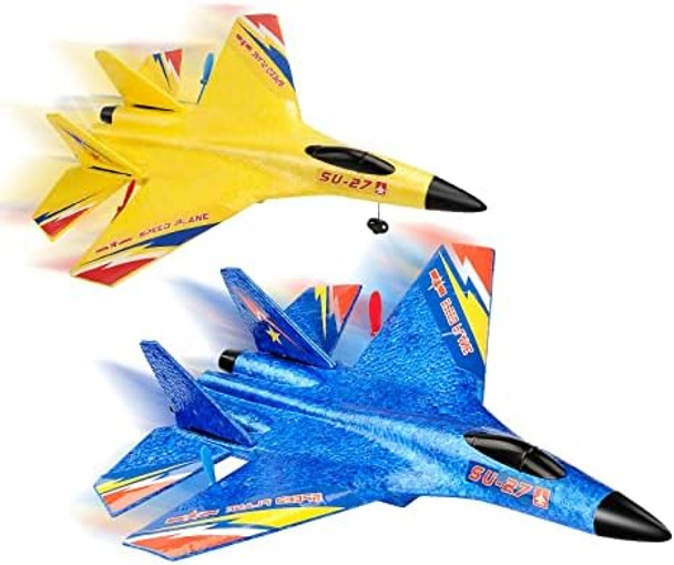 Su-27 Rc Plane Remote Control Airplane Blue And Yellow Rc Jets Aircraft For Beginners Adults