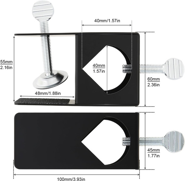 Rtnlit Universal Deck Torch Clamp Bracket For Outdoor Mounting Poles On Porch/Rail/Table/Fence Black(Set Of 1)
