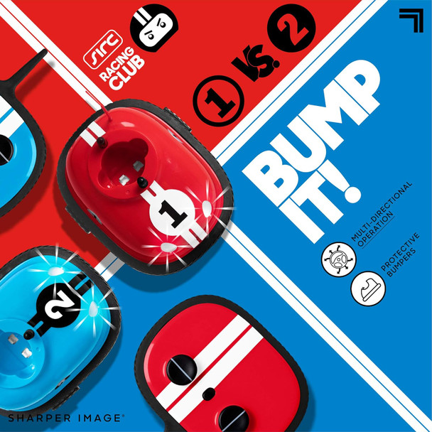 Sharper Image Road Rage Rc Speed Bumper Cars Mini Remote Controlled Ejector Vehicles 2 Player Head To Head Battle Crash Into Opponents 2.4 Ghz Red And Blue Ages 6 And Up