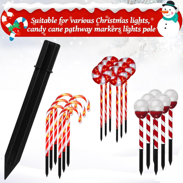 24 Pcs Replacement Stakes For Christmas Candy Cane Lights Outdoor Pathway Markers Lights Spike Replacer For Pathway Lights Accessories (0.68'6.05') 24 Pcs Replacement Stakes For Christmas Candy Cane Lights Outdoor Pathway Markers Lights Spike Replacer For Pathway Lights Accessories (0.68'6.05')