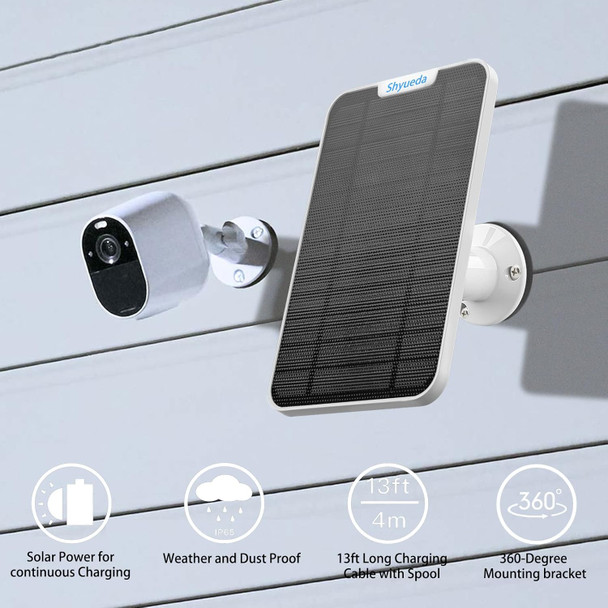 4W Solar Panel Charging Compatible With Arlo Essential Spotlight/Xl Spotlight With 13.1Ft Waterproof Charging Cable Ip65 WeatherproofIncludes Secure Wall Mount(2-Pack)(Micro Usb Type)