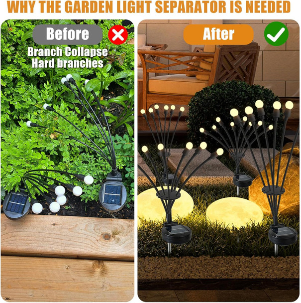 Siotmera 6Pcs Solar Light Separators Accessories For Adjusting Branches 8 Holes 1.7” X 0.15” Garden Light Separators For Solar Pathway Lights Garden Lights