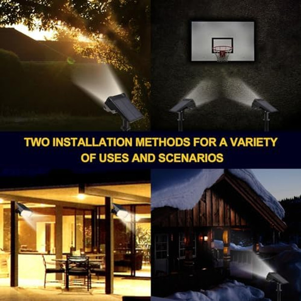 Solar Outdoor Lights 6 Pack Waterproof Landscape Spotlights – Ip65 Solar Powered Pathway Lights For Yard Patio Walkway & Driveway (Cool White)