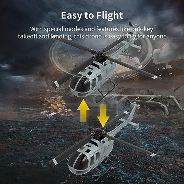 Remote Control Helicopter4Ch Rc Helicopter Rtf With Aileronless Design And 6-Axis Gyro Modularized Battery One-Key Takeoff/Landing Altitude Hold For Adults