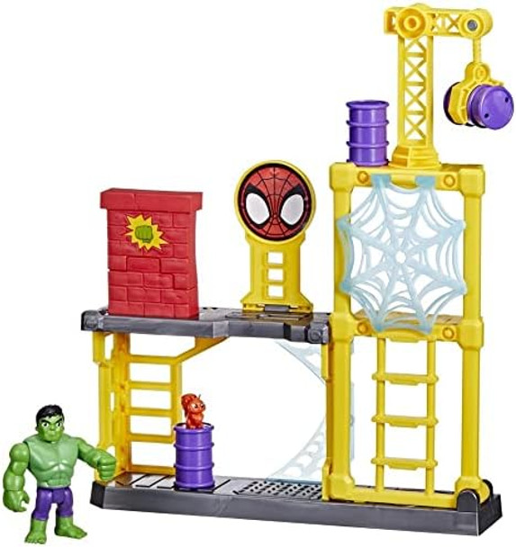Spidey And His Amazing Friends Hulk’S Smash Yard Preschool Toy Hulk Playset With Toppling Tower And Smash Wall Kids Ages 3 And Up ( Exclusive)