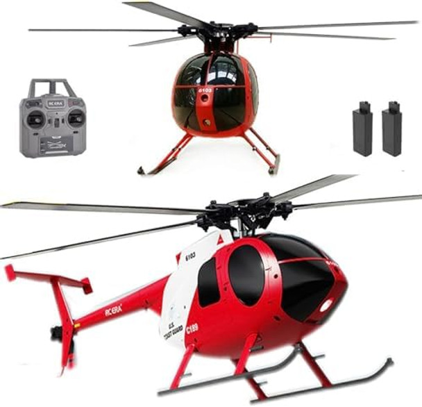 335Mm Md500 C189 Remote Control Helicopter Aircraft Add Optical Flow Positioning 1/28 Scale Rc Heli Maintain Altitude Hover Rtf Us Rescue Helicopter Rtf 2Batteries