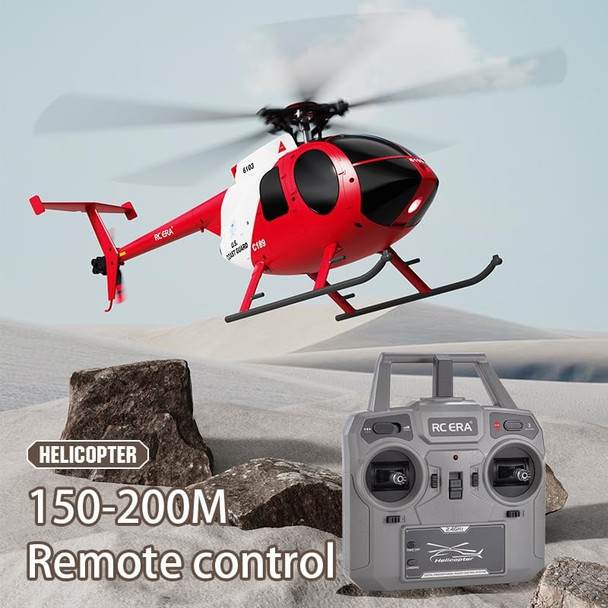 335Mm Md500 C189 Remote Control Helicopter Aircraft Add Optical Flow Positioning 1/28 Scale Rc Heli Maintain Altitude Hover Rtf Us Rescue Helicopter Rtf 2Batteries