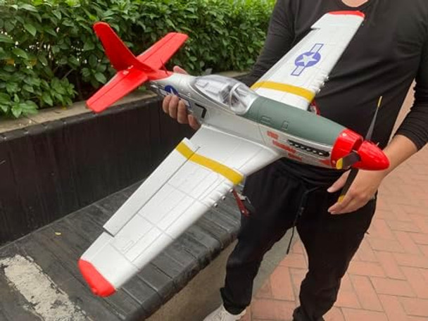 Extra Large 29.5" 750Mm P51 P51D Mustang Remote Control Combat Aircraft 4Ch Double Battery Aerobatic Brushless Rc Aircraft P-51 Full-Function For Professional Players