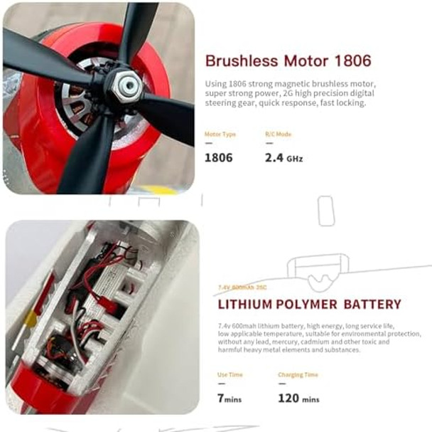 Large 560Mm P51 P51D Mustang Remote Control Combat Aircraft 4Ch Xk A280 3D/6G Aerobatic Led Brushless Rc Aircraft Full-Function For Professional Players (2 Batteries)