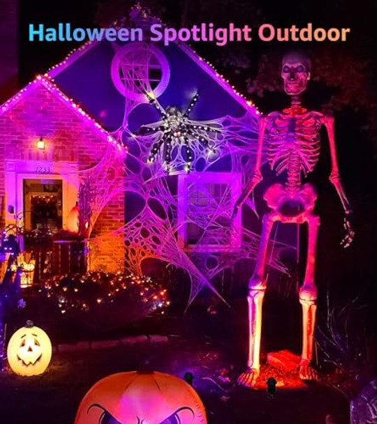 Sunvie Halloween Spotlight Outdoor 12W Rgb Led Color Changing Landscape Lights With Remote Control 120V Landscape Lighting Waterproof Spot Lights Outdoor For Yard Garden Patio Lawn Decorative 2 Pack