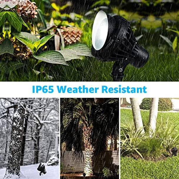 Sunvie Led 40W Spot Lights Outdoor 5000K Daylight White Plug In Flag Pole Light 120V Ultra Bright Landscape Spotlights For Yard House Tree Lawn Signage Outdoor Spotlight With Stake & 5.5Ft Cord