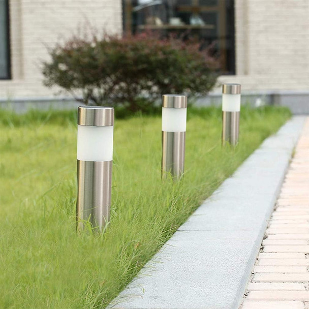 Solar Bollard Lights Outdoor - 6 Pack Stainless Steel Warm White Led Landscape Lights Waterproof Decorative Lighting For Backyard Lawn Patio Solar Bollard Lights Outdoor - 6 Pack Stainless Steel Warm White Led Landscape Lights Waterproof Decorative Lighting For Backyard Lawn Patio