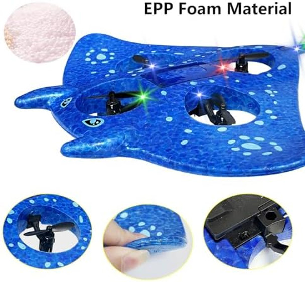 Rc Airplane For Kids And Beginners 2.4Ghz Remote Control Drone With 2 Batteries 360° Drop-Resistant Stunt Spin Remote Fighter Jet With Lights Outdoor Flying Toy