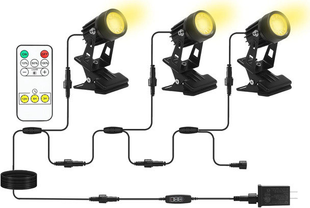 Taysing Outdoor Spotlight Landscape Spot Lights Plug In Light 15W Waterproof Garden Lights Led Spotlights With Clip Yard Outdoor Electric For Lawn Yard Garden Ground Indoor Exterior