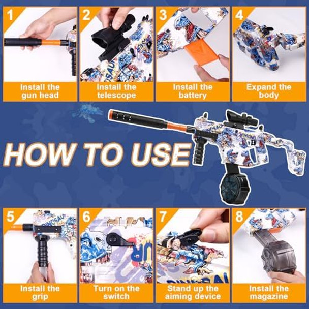 Gel Blaster Splatter Automatic Splatter Ball Toy Rechargeable With Goggles And Ammo Drum Outdoor Activities Shooting Game Party For Kids 14+