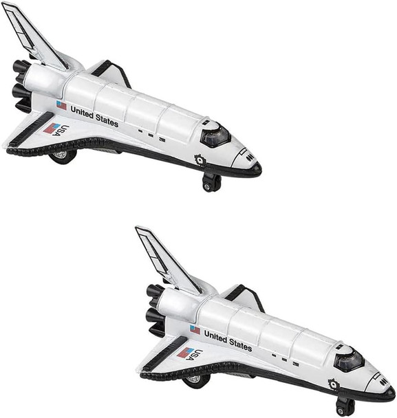 The Dreidel Company Space Shuttle Usa Diecast Pullback Metal Toy For Children Boys And Girls 5" Inches (Single) Diecast Space Shuttle With Pullback Mechanism Nasa Toys For Boys