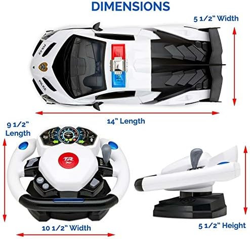 Remote Control Police Car 4D Motion Gravity And Steering Wheel Control 1:12 Scale 2.4Ghz With Lights Sirens Powered Doors (Tr-911)