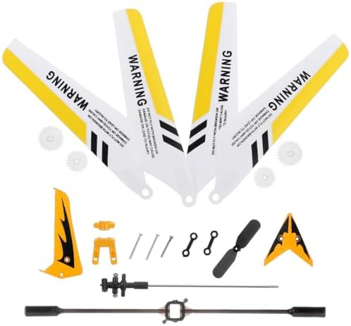 Totority S107G Accessories - Full Replacement Parts Set For S107/S107G Rc Helicopter Yellow Main Blades Tail Props Balance Bar Plastic & Alloy