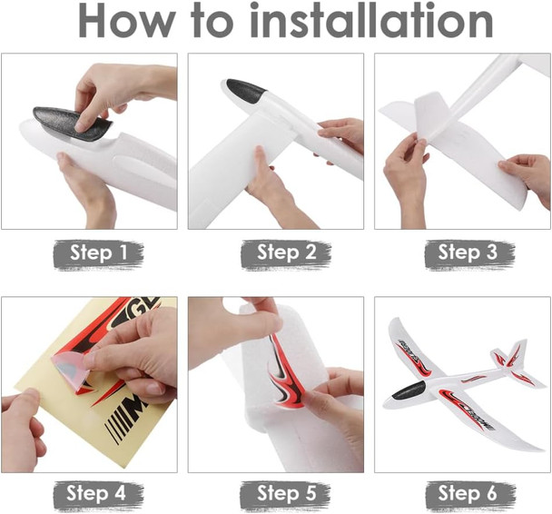 Toyandona Foam Glider Airplane Toys 39 Inch Large Aircraft Hand Throwing Planes Throwing Model Presents For 3 4 5 6 7 8 9 Years Old Boy Outdoor Sport Toys Birthday Party Favors