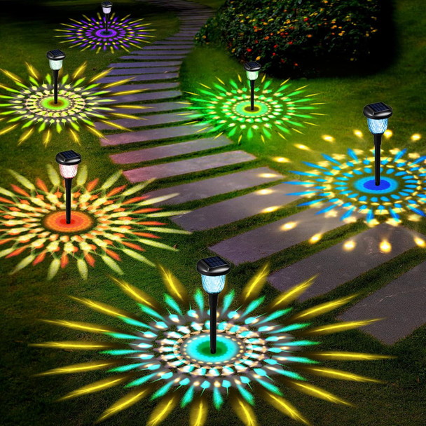 Solar Outdoor Lights6 Pack Dream Dynamic Solar Pathway LightsWaterproof Color Changing Solar Walkway Lights Maintain 10 Hours Of Lighting For Garden Landscape Path Yard Patio Driveway