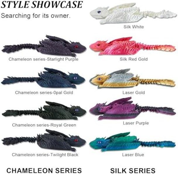 3D Printed 13.5 Inch Feathered Wyvern Dragon Flying Articulated Dragon Animals PackDesktop OrnamentDesktop Pet Toys3D Printed Fidget Toys Stuff(Laser Gold) 3D Printed 13.5 Inch Feathered Wyvern Dragon Flying Articulated Dragon Animals PackDesktop OrnamentDesktop Pet Toys3D Printed Fidget Toys Stuff(Laser Gold)