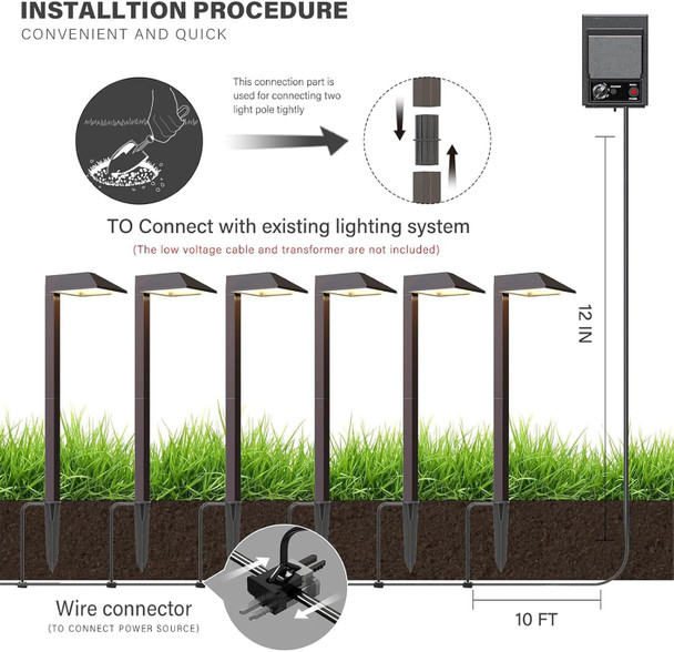 Equinox Outdoor Low Voltage Landscape Lighting 0.6W Led 3100K Warm White Metal 12V Pathway Lights Charcoal Brown 8Pk Kits With Connector And Stake (8Pack) Equinox Outdoor Low Voltage Landscape Lighting 0.6W Led 3100K Warm White Metal 12V Pathway Lights Charcoal Brown 8Pk Kits With Connector And Stake (8Pack)
