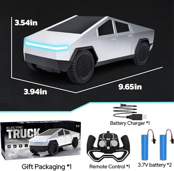 Rc Truck For Kids – 1:24 Remote Control Car With Led Lights Rechargeable All-Terrain 2.4Ghz Rc Car Toy For Boys & Girls Ages 3-12 For Kids