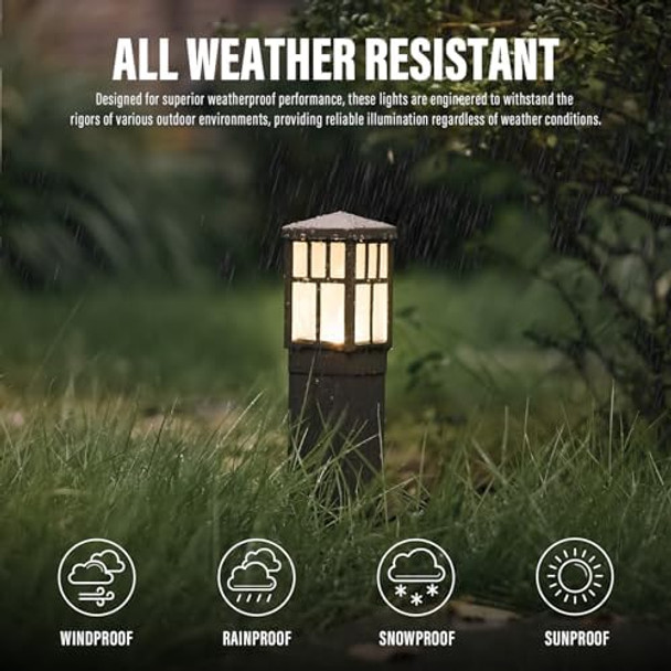 Low Voltage Landscape Lights Outdoor Pathway Lighting 8 Pack Led Path Lights 12V Landscape Light Mission Collection Bollard Decoration For Outdoor Outside Garden Driveway 8419-4321-08