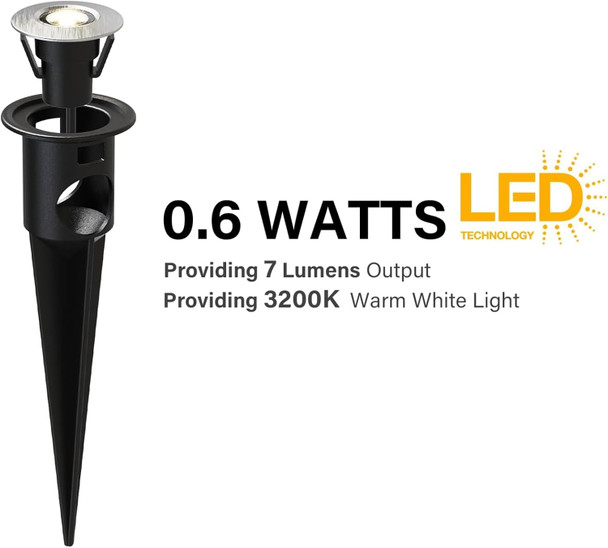 Outdoor Low Voltage Deck Lights Led Landscape Lighting Kit 0.6W 7 Lumen 3200K Warm White 12V In Ground Light Wired For Steps Stair Patio Floor Garden 6Pk